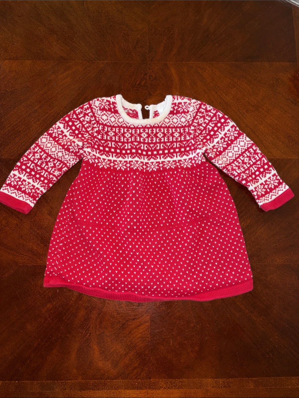 Hanna Andersson Christmas sweater dress red 80 18 24 months 2t